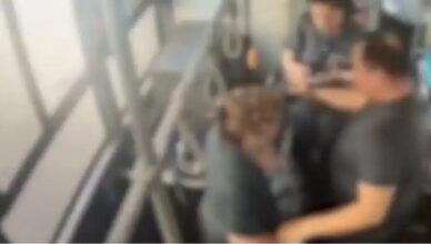 Полиция обнаружила в автобусе женщину, совершившую хулиганские действия.
